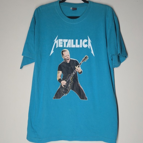 VTG Y2K Metallica James Hetfield Band Music Graphic T Shirt XL Blue - Picture 1 of 5